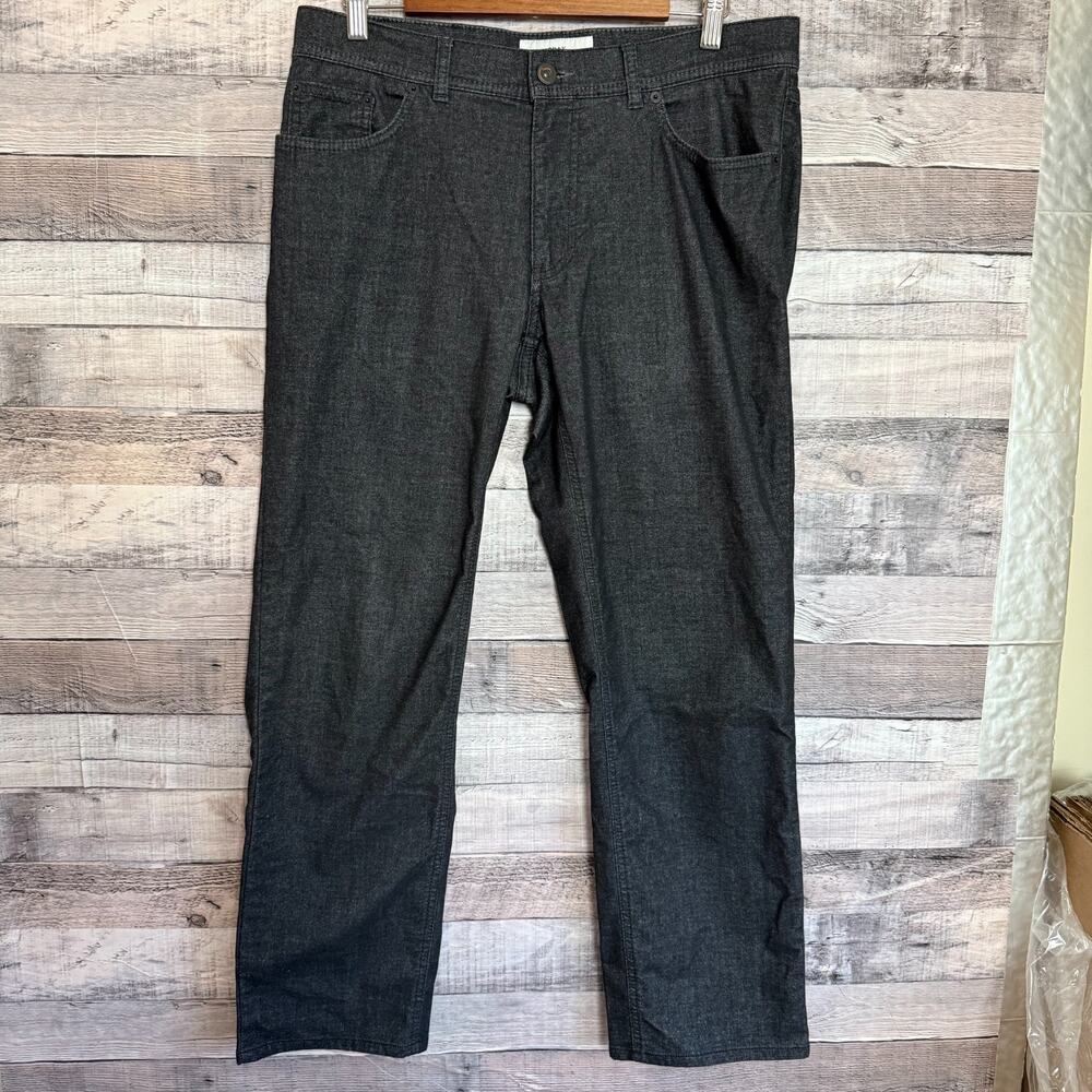 Brax Cooper Fancy Regular Fit Pants Mens 34x30 Black Straight Casual